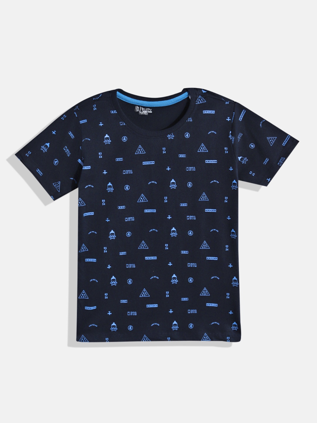 

Eteenz Boys Premium Cotton Conversational Print T-shirt, Blue