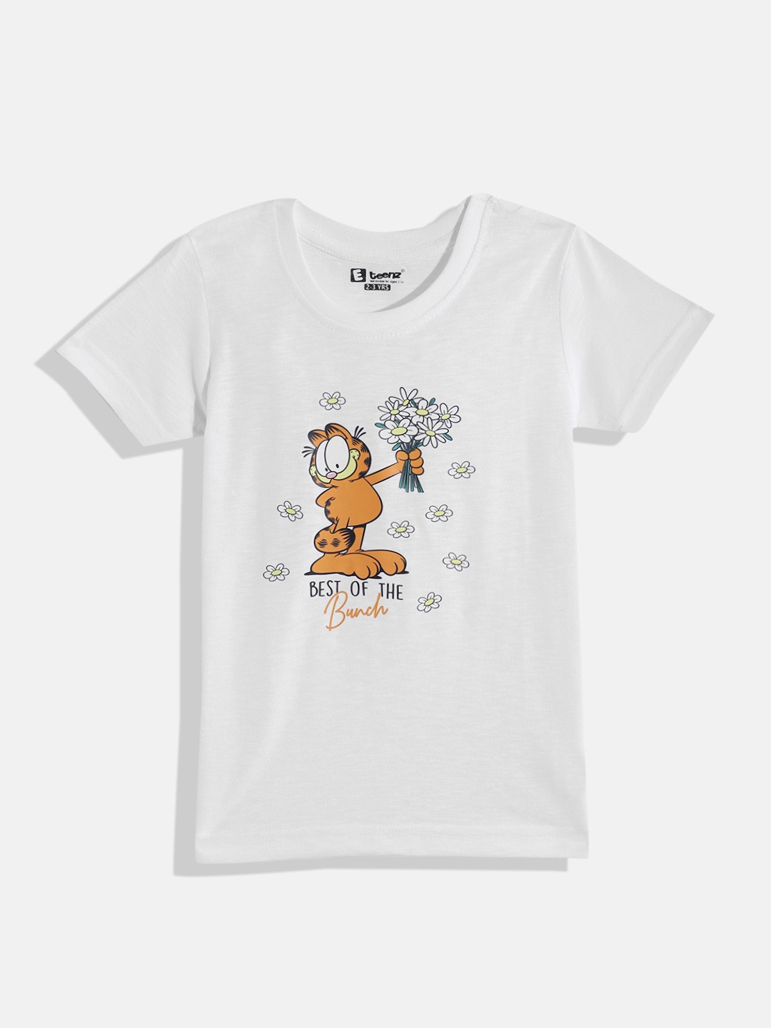 

Eteenz Boys Garfield Printed Premium Cotton T-shirt, White