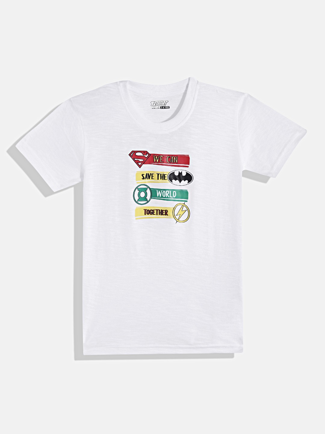 

Eteenz Boys Premium Cotton Justice League Printed T-shirt, White