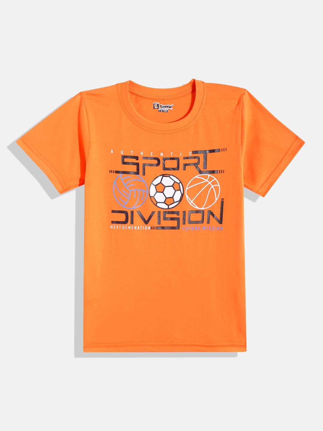 

Eteenz Boys Premium Cotton Typography Printed T-shirt, Orange