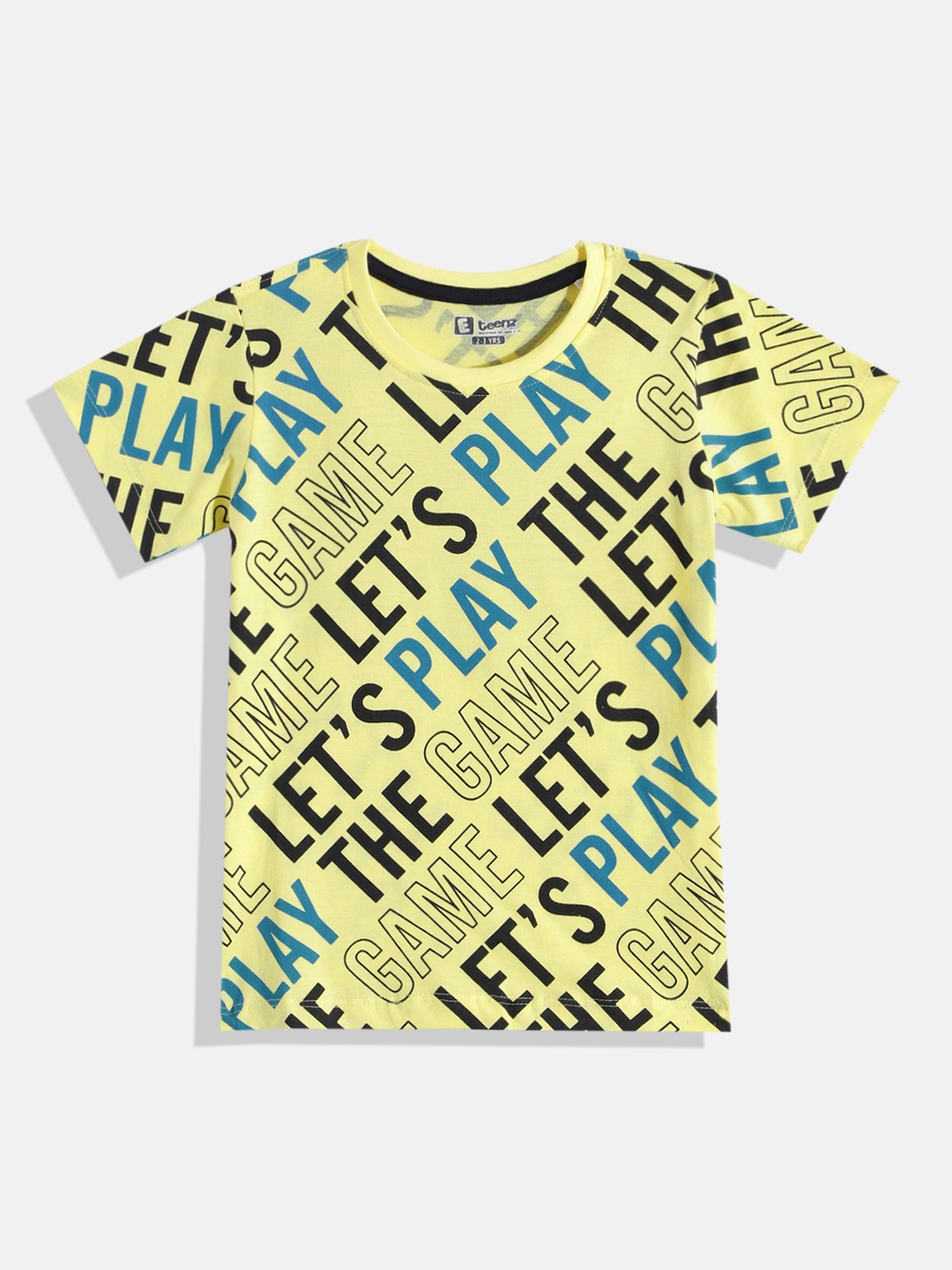 

Eteenz Boys Printed Premium Cotton T-shirt, Yellow