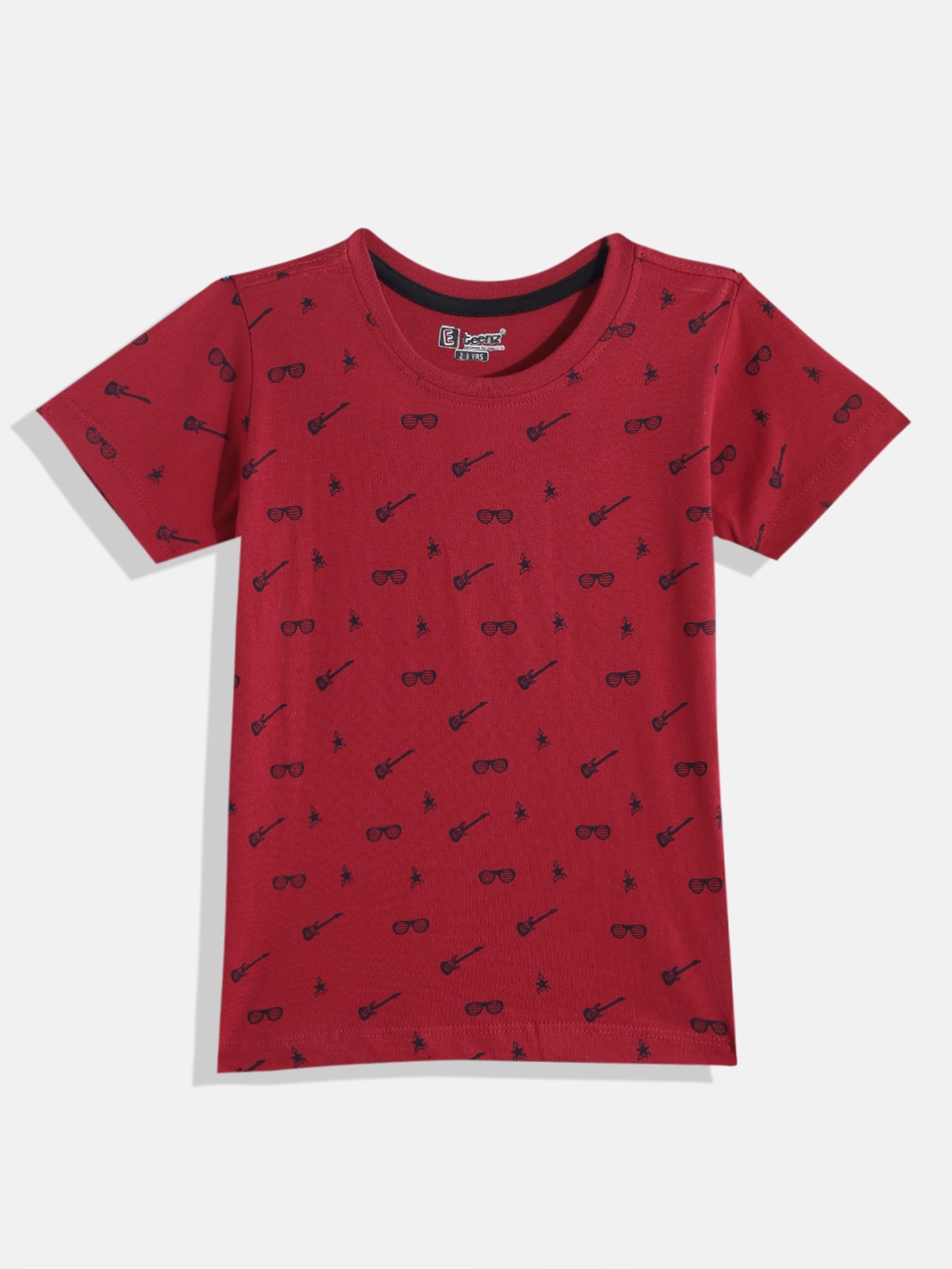 

Eteenz Boys Printed Premium Cotton T-shirt, Maroon