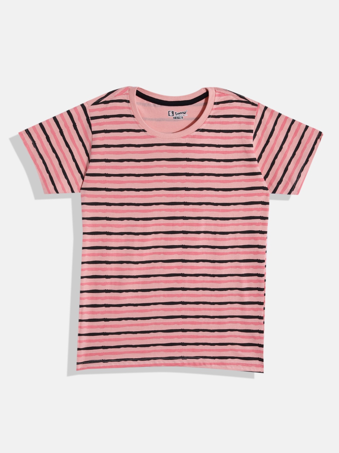 

Eteenz Boys Premium Cotton Striped T-shirt, Pink