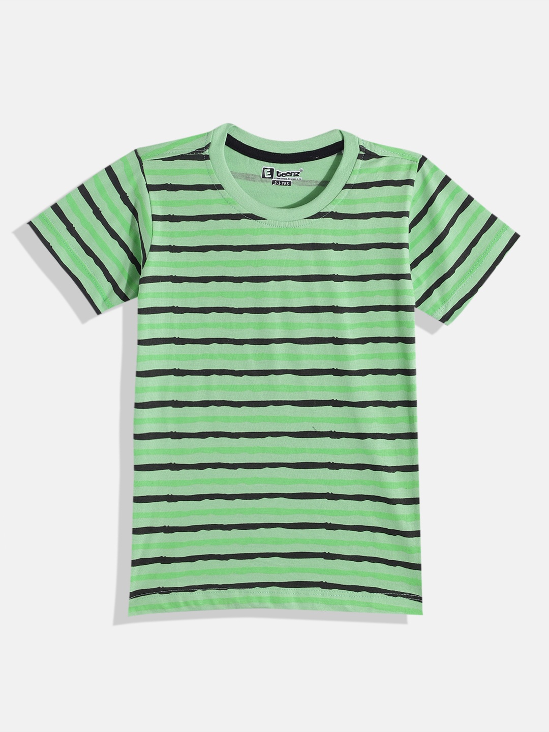 

Eteenz Boys Striped Premium Cotton T-shirt, Green