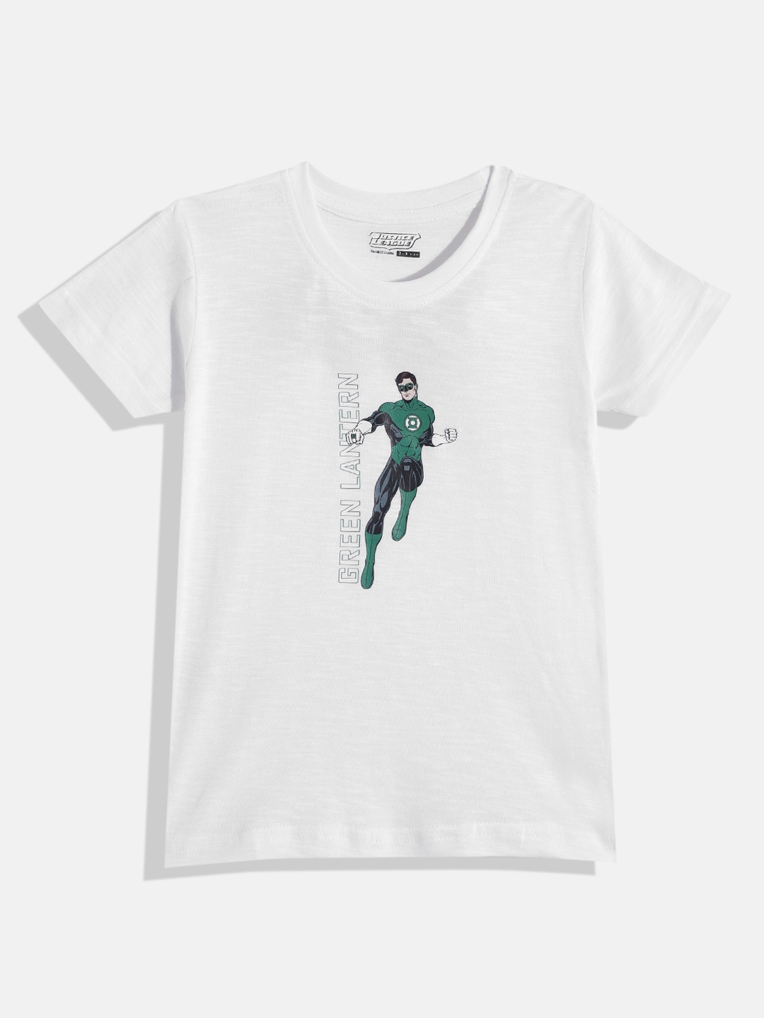 

Eteenz Boys Premium Cotton Green Lantern Printed T-shirt, White