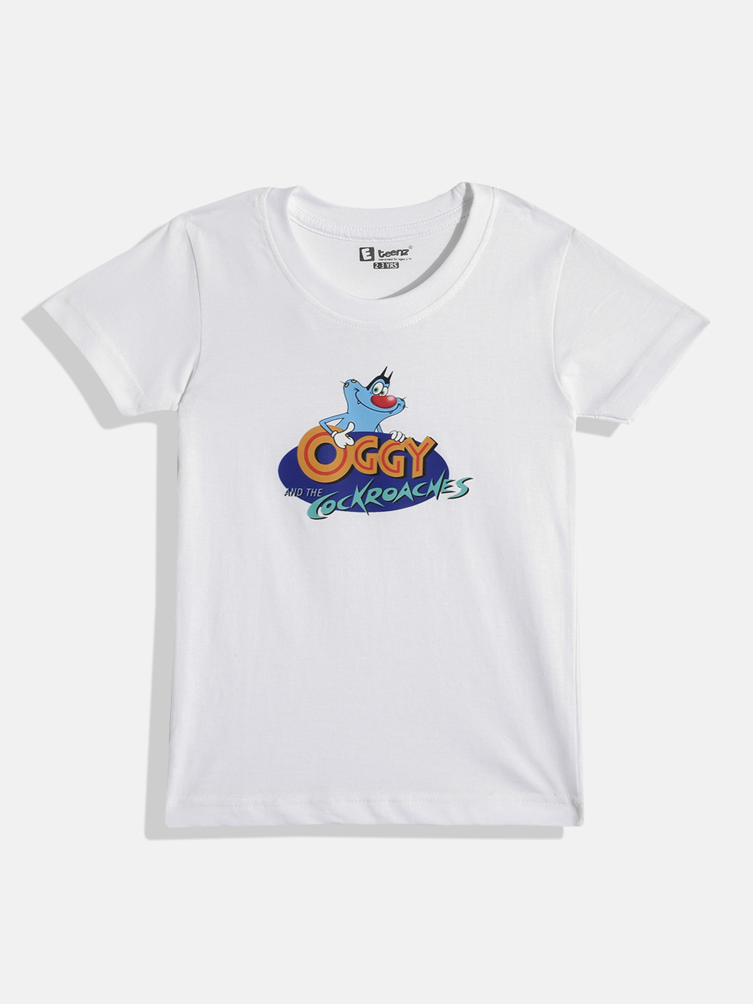 

Eteenz Boys Oggy & The Cockroaches Printed Premium Cotton T-shirt, White