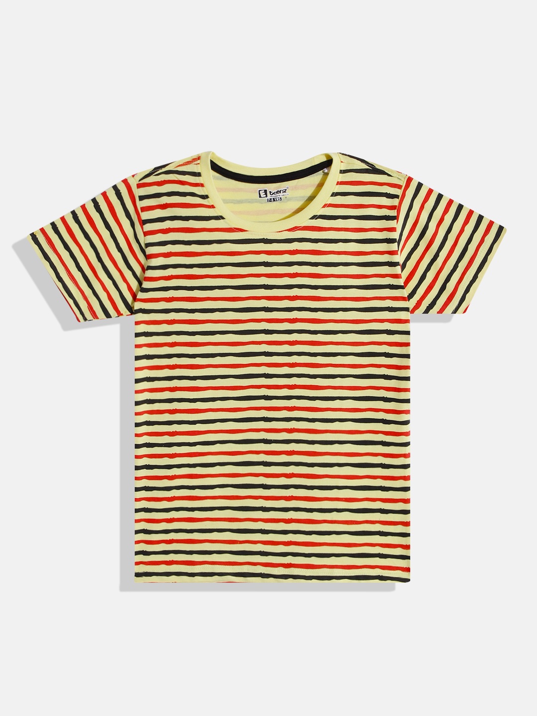 

Eteenz Boys Premium Cotton Striped T-shirt, Yellow