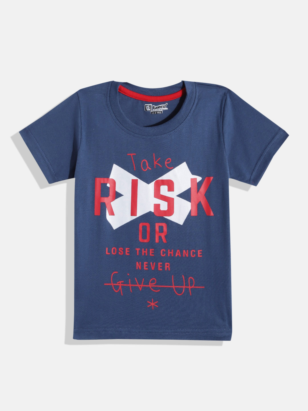 

Eteenz Boys Printed Premium Cotton T-shirt, Navy blue