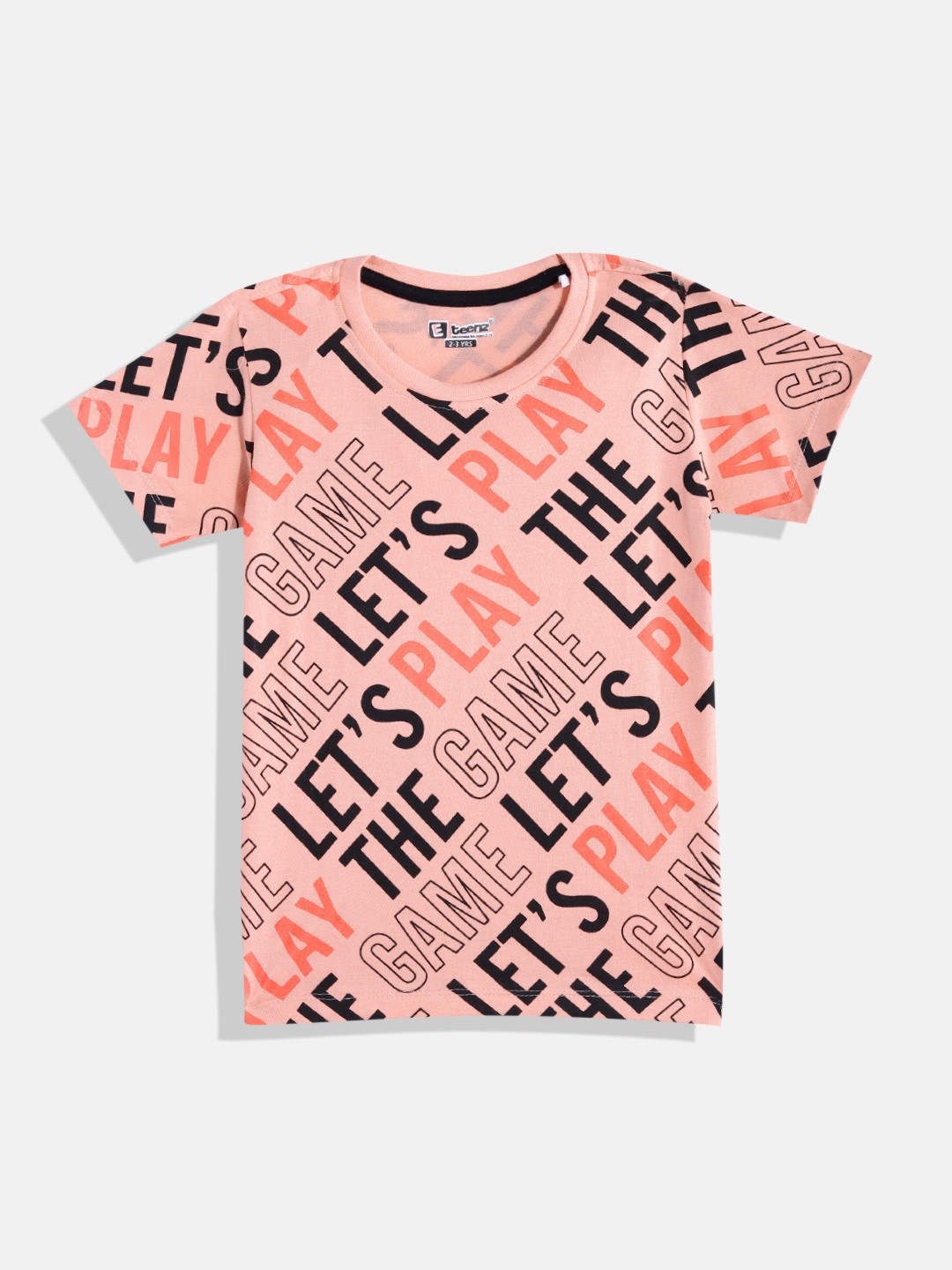

Eteenz Boys Typography Printed Premium Cotton T-shirt, Pink