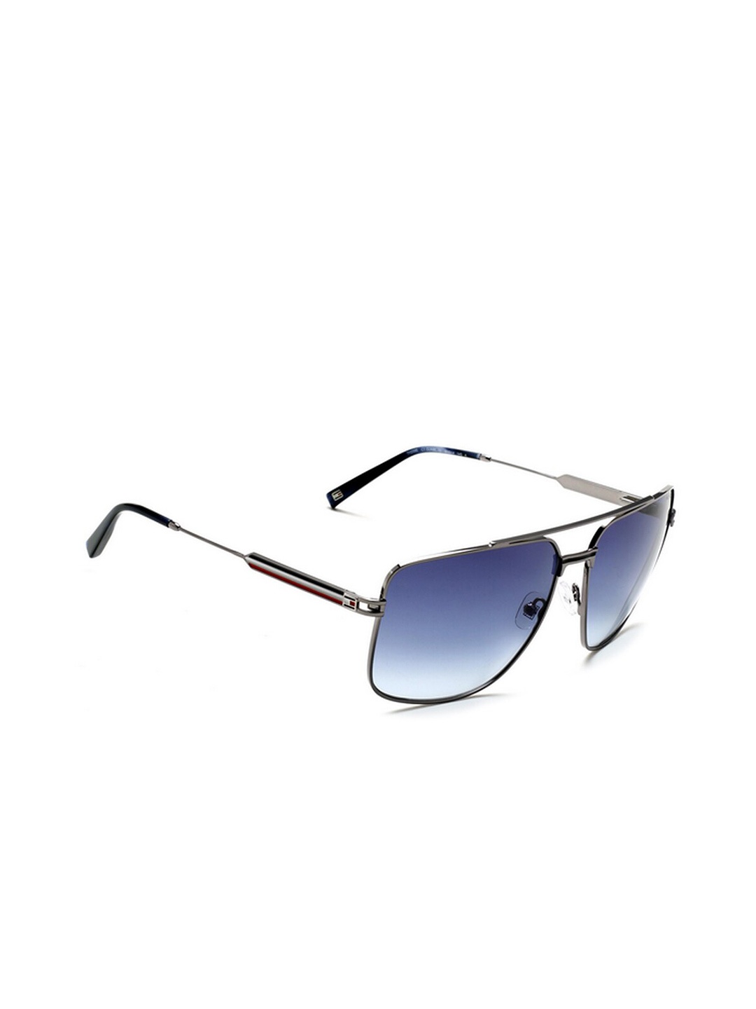 

Tommy Hilfiger Men Square Sunglasses with UV Protected Lens - TH 2595 C1 gunbl-33 61 S, Blue