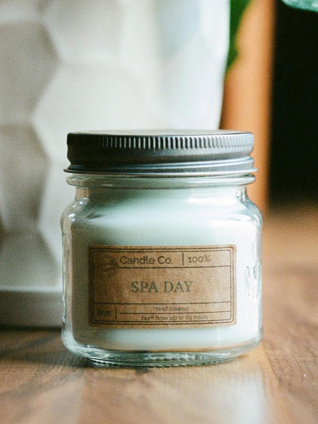 

Aromatic White Spa Day Scented Square Glass Jar Candle
