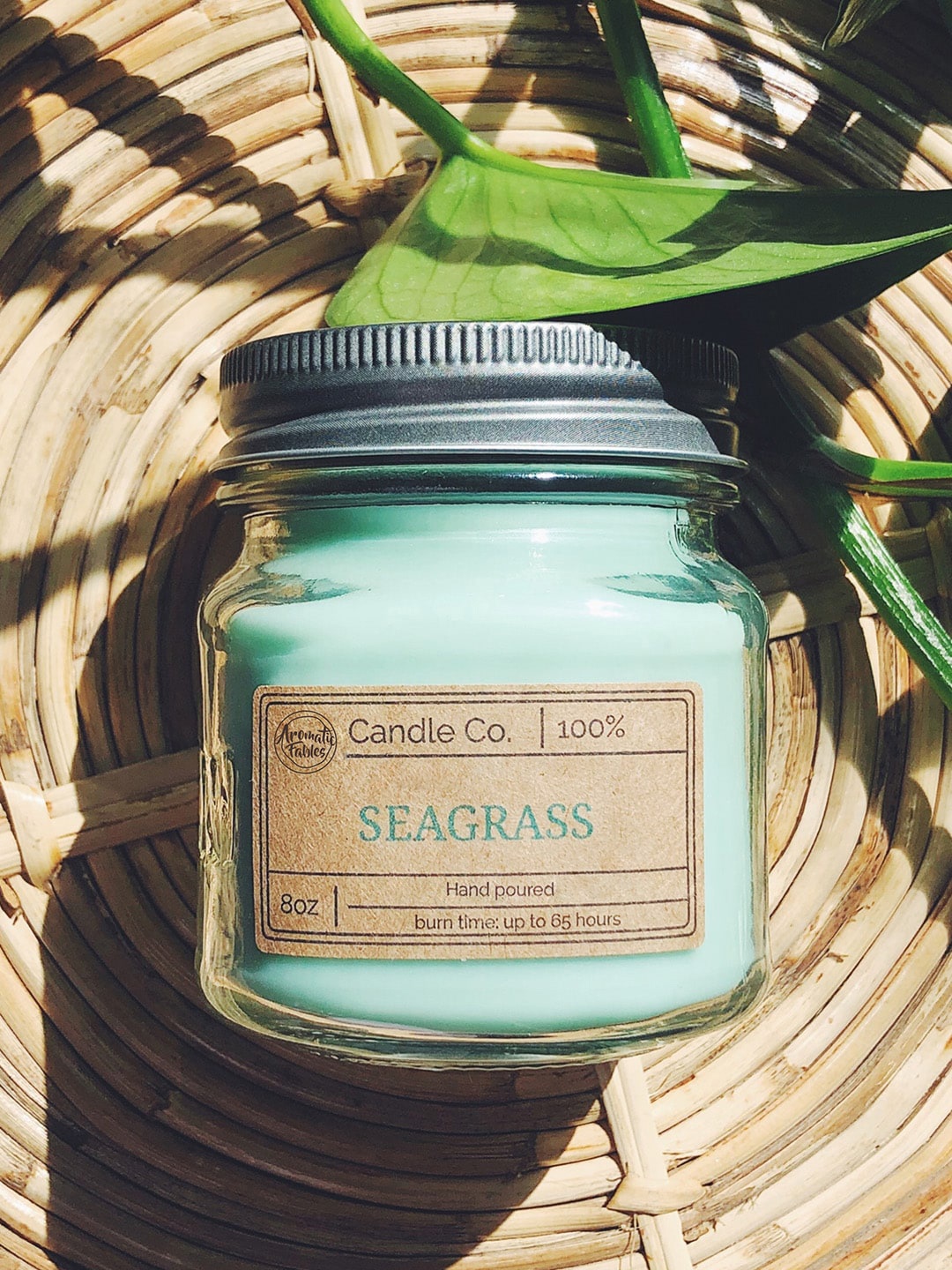 

Aromatic Fables Green Seagrass Scented Square Glass Jar Candle