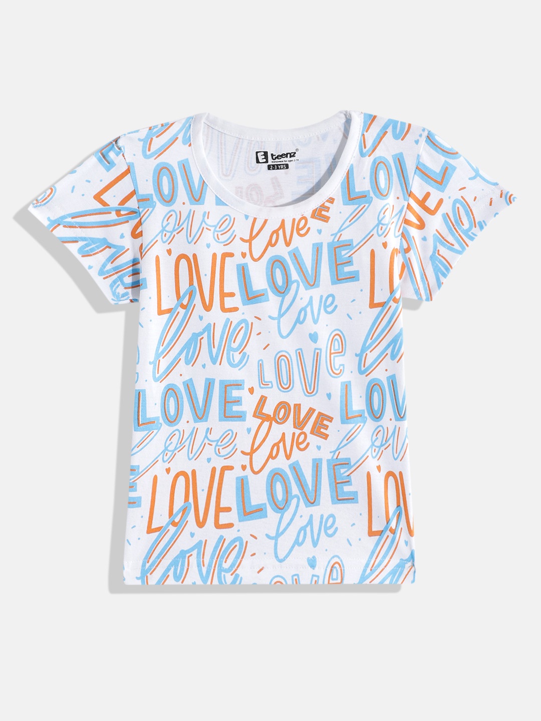 

Eteenz Girls Premium Cotton Typography Printed T-shirt, White