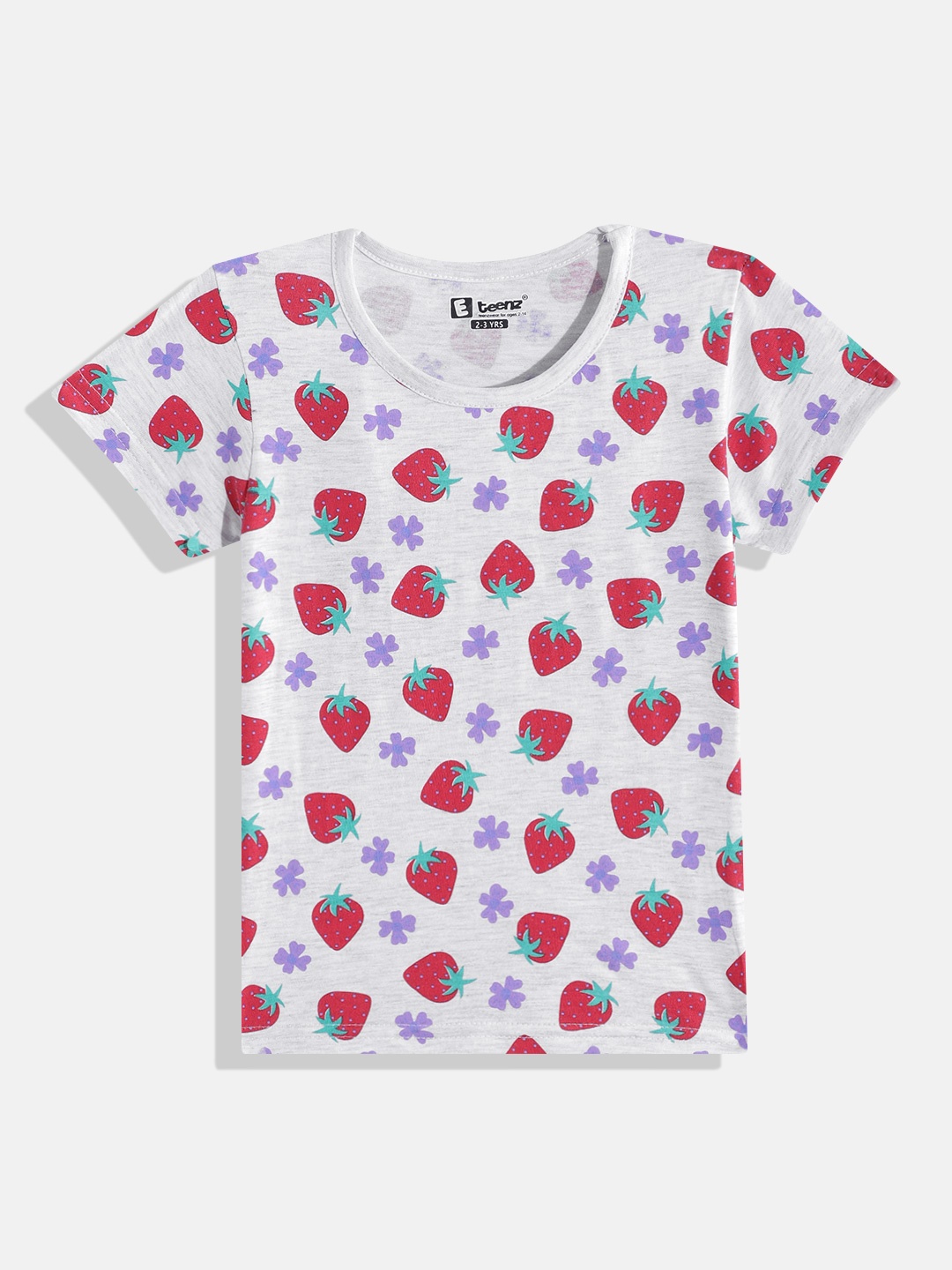 

Eteenz Girls Premium Cotton Conversational Printed T-shirt, Grey