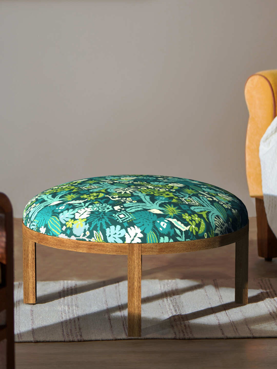 

Chumbak Green Textured Bohemian Ottoman