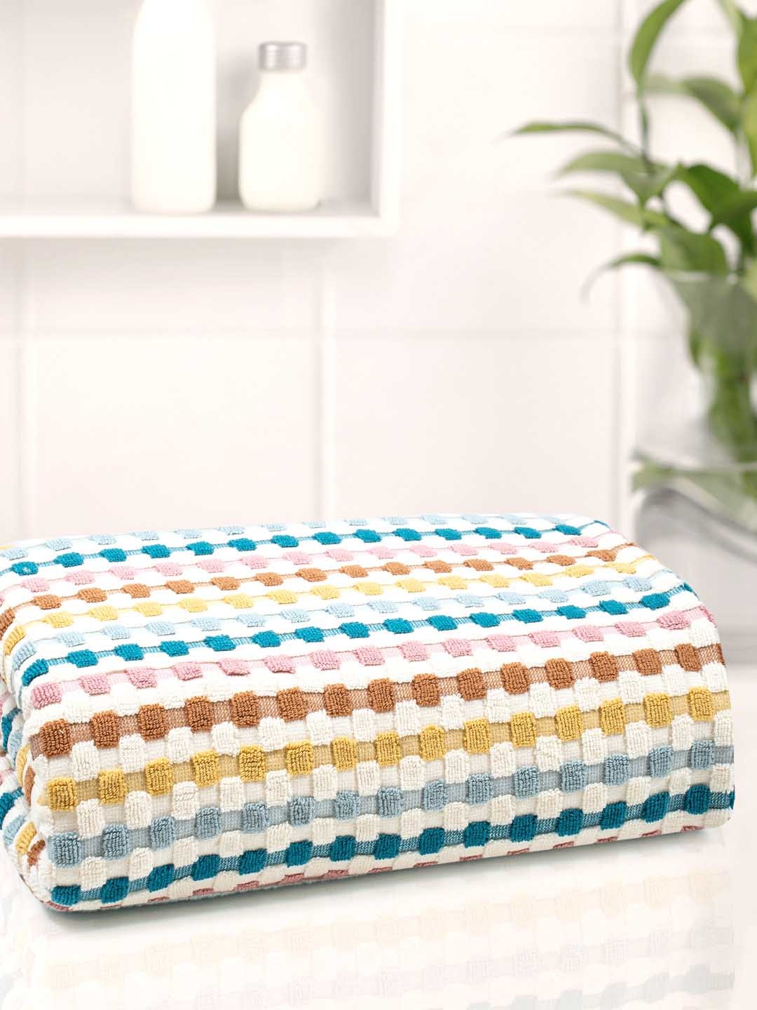

Anko White & Blue Printed 520 GSM Organic Cotton Bath Towel