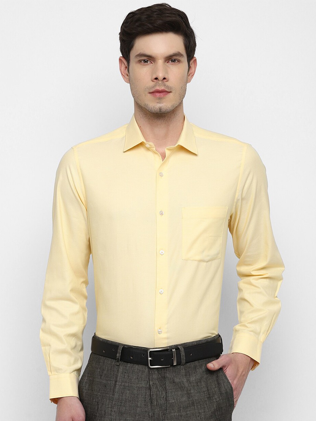 

Turtle Modern Slim Fit Pure Cotton Formal Shirt, Yellow