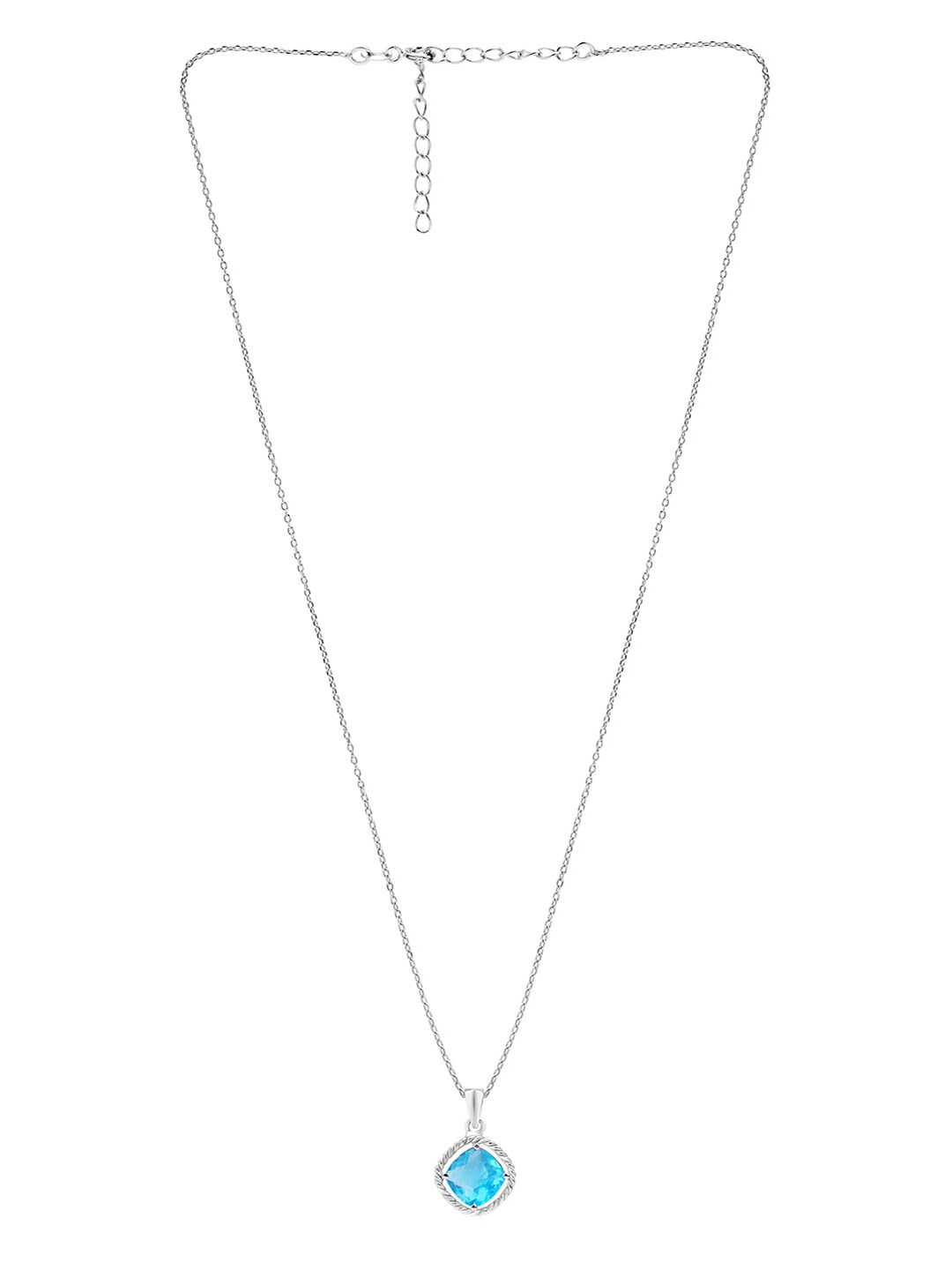 

March by FableStreet Rhodium Plated Stone Studded Silver Chain