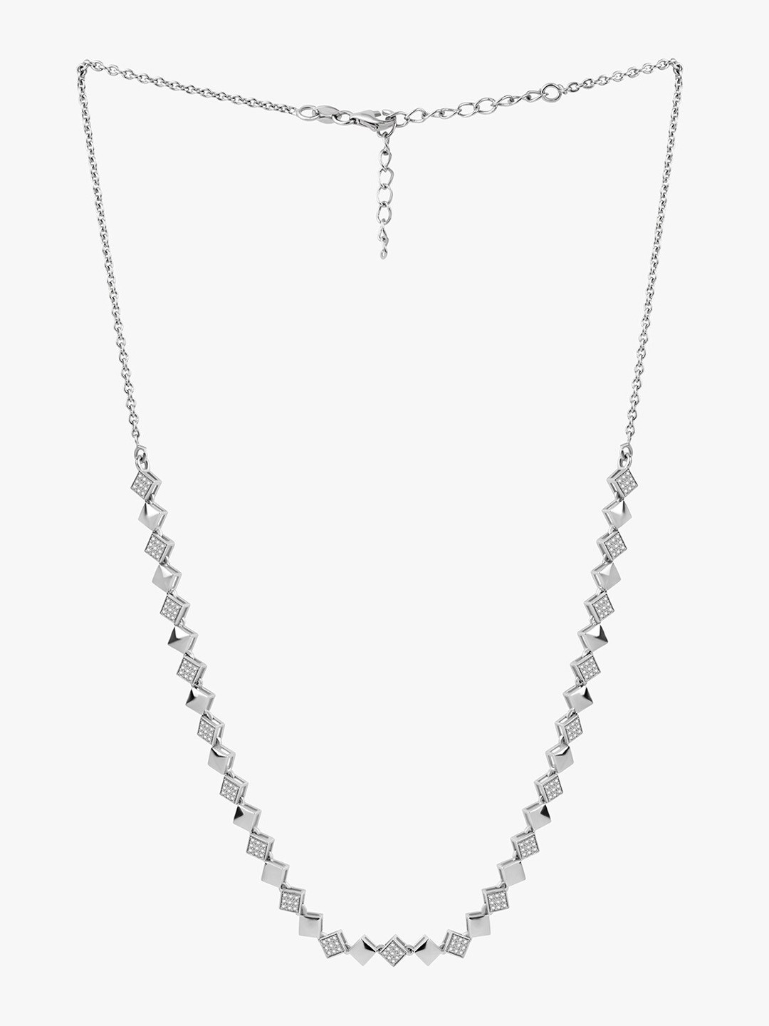 

March by FableStreet Silver Elegant Studded Jewellery Set