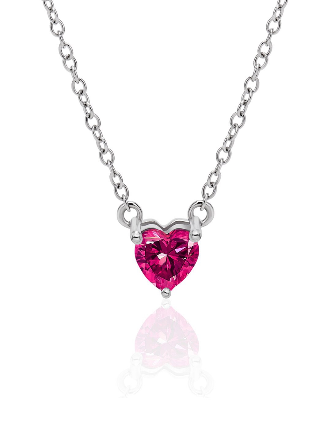 

March by FableStreet Rhodium-Plated Zircon-Studded Silver Chain