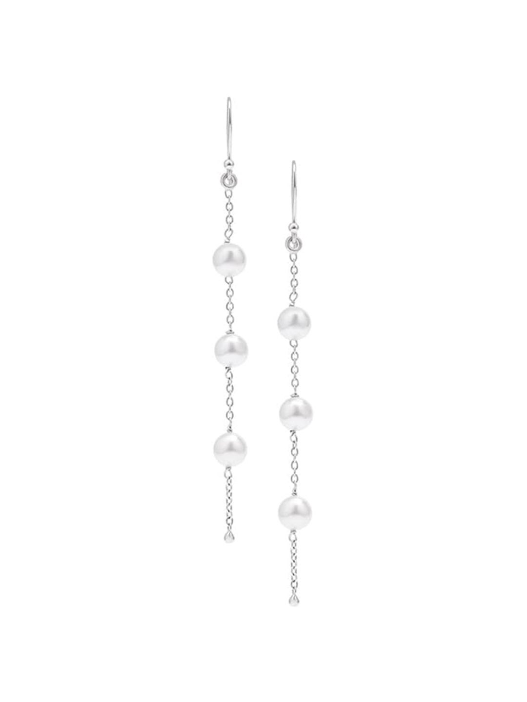 

March by FableStreet Contemporary Drop Earrings, Silver