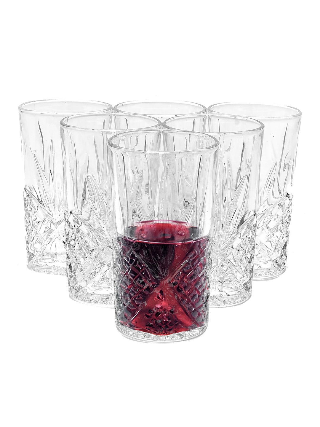 

Anko Transparent 6-Pcs Textured Juice & Water Glass 310 ml Each