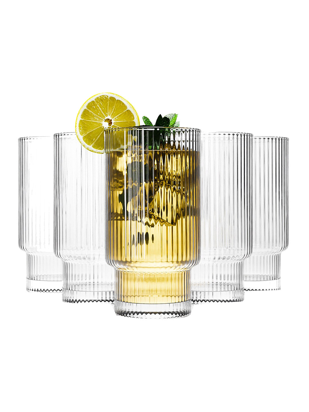 

Anko Transparent 6 Pieces Textured Cocktail Glass 460 ml Each