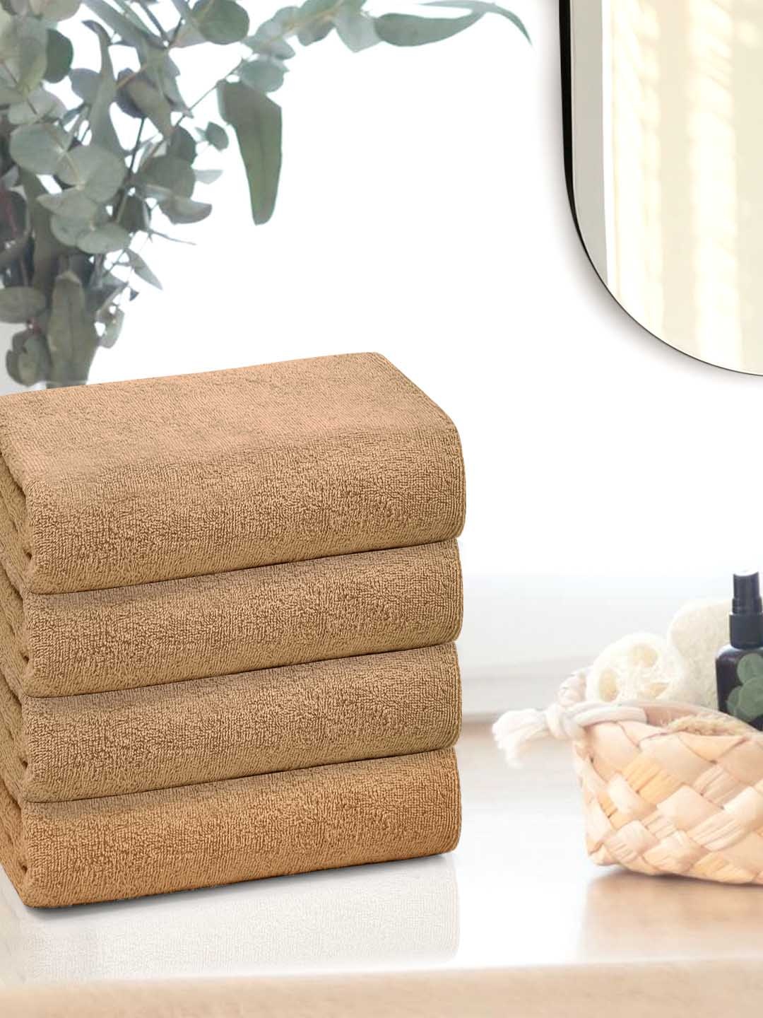 

Anko Brown Pure Cotton Madison Antibacteria Hand Towel Set of 4, Beige