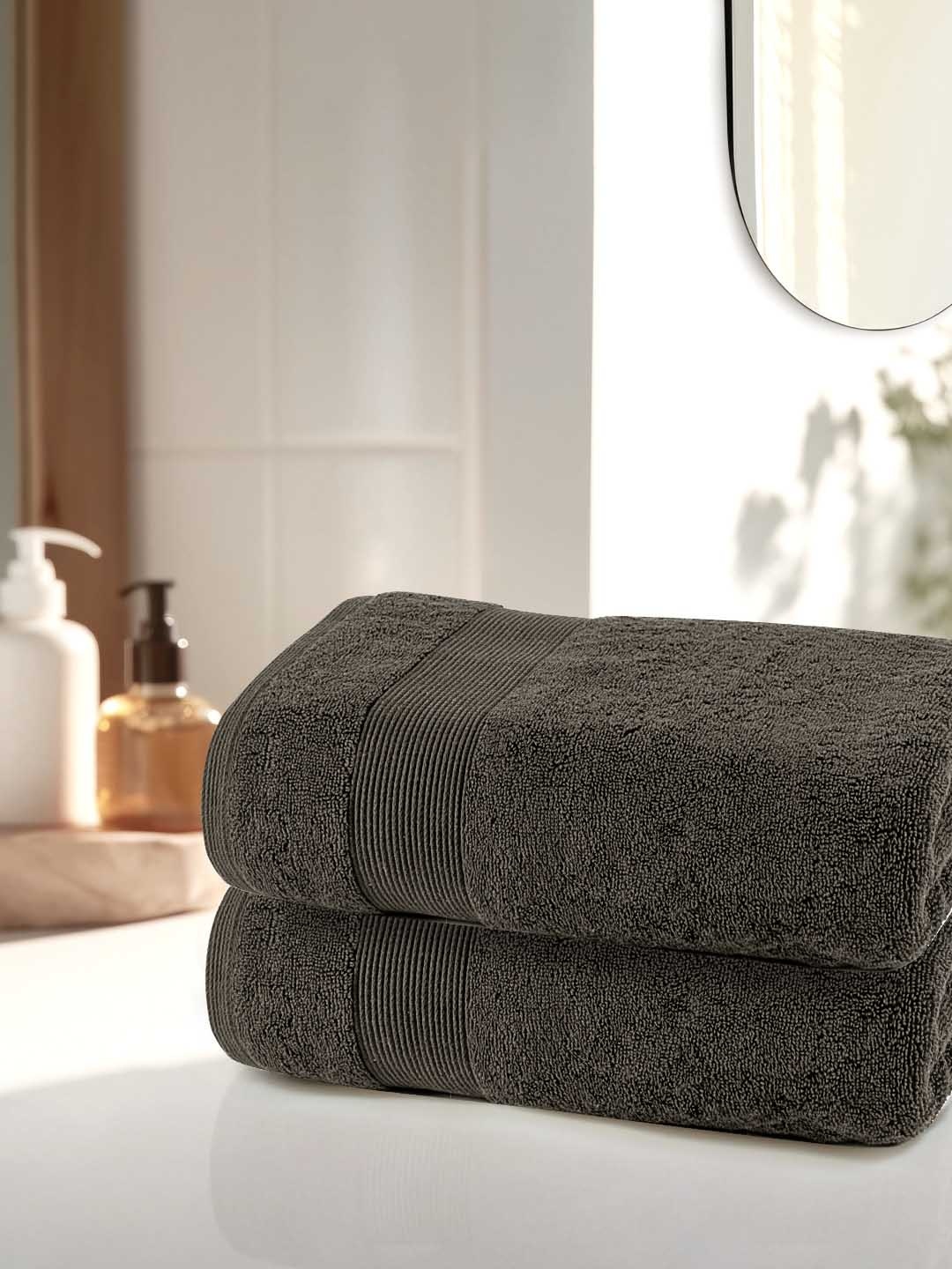 

Anko Grey 670 GSM pure Cotton Antibacteria Hand Towel Set of 2