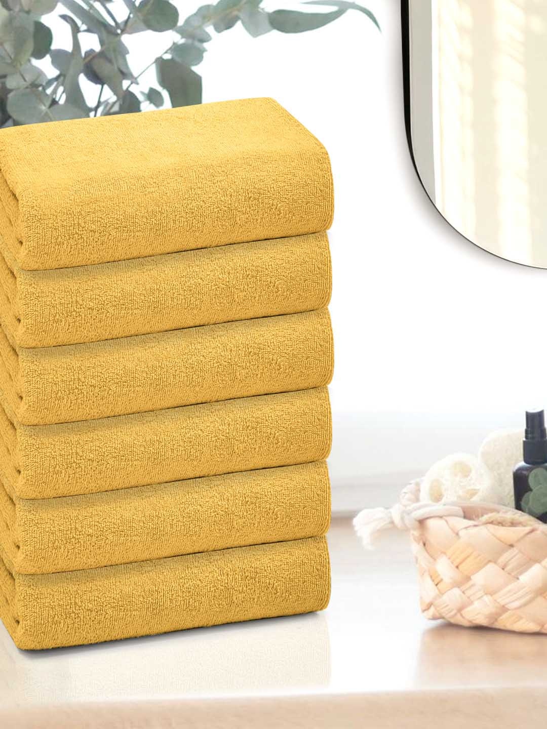 

Anko Yellow 550 GSM Pure Cotton Malmo Antibacteria Face Towel Set of 6