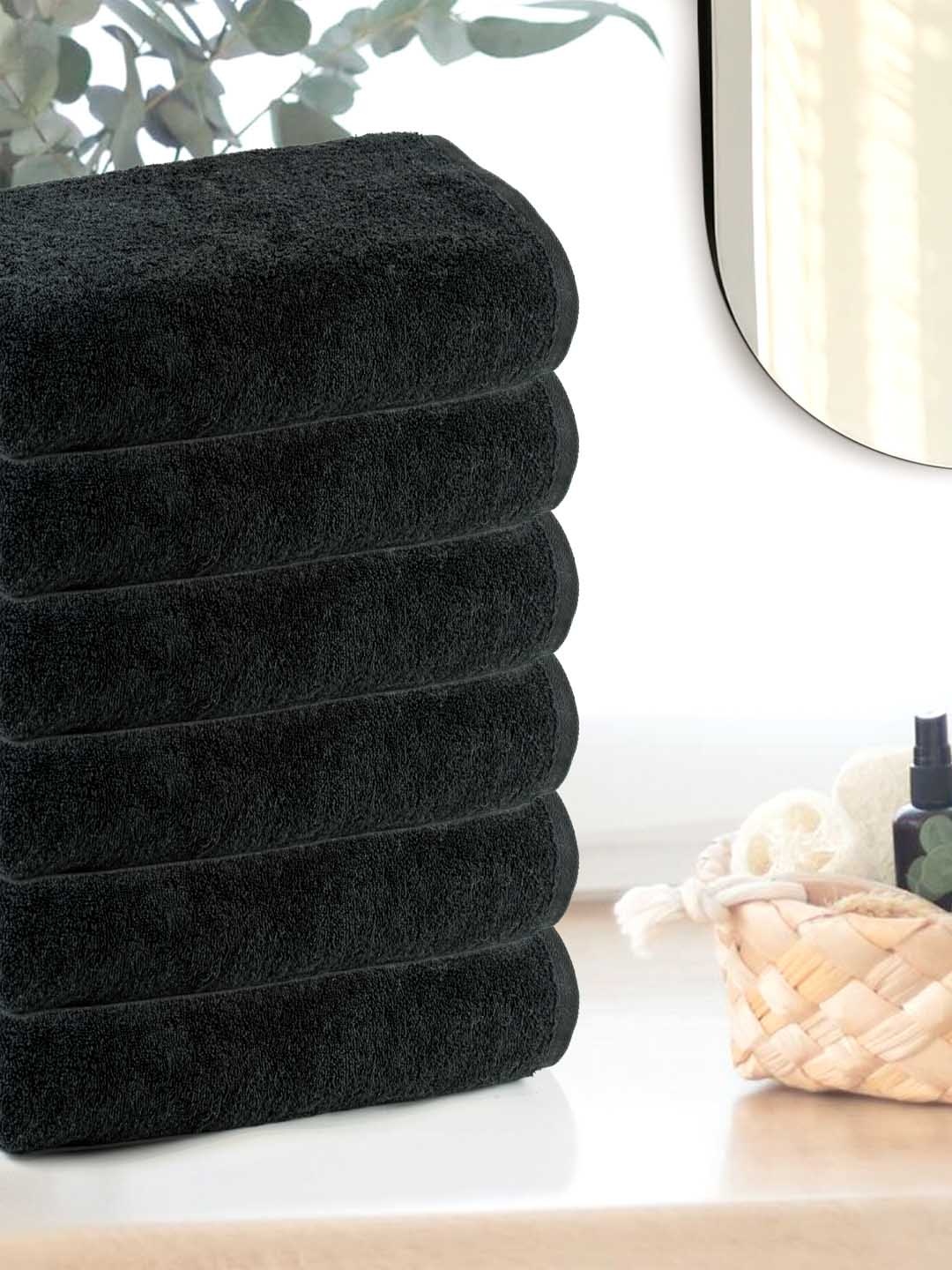 

Anko Grey 550 GSM Pure Cotton Malmo Antibacteria Face Towel Set of 6, Black