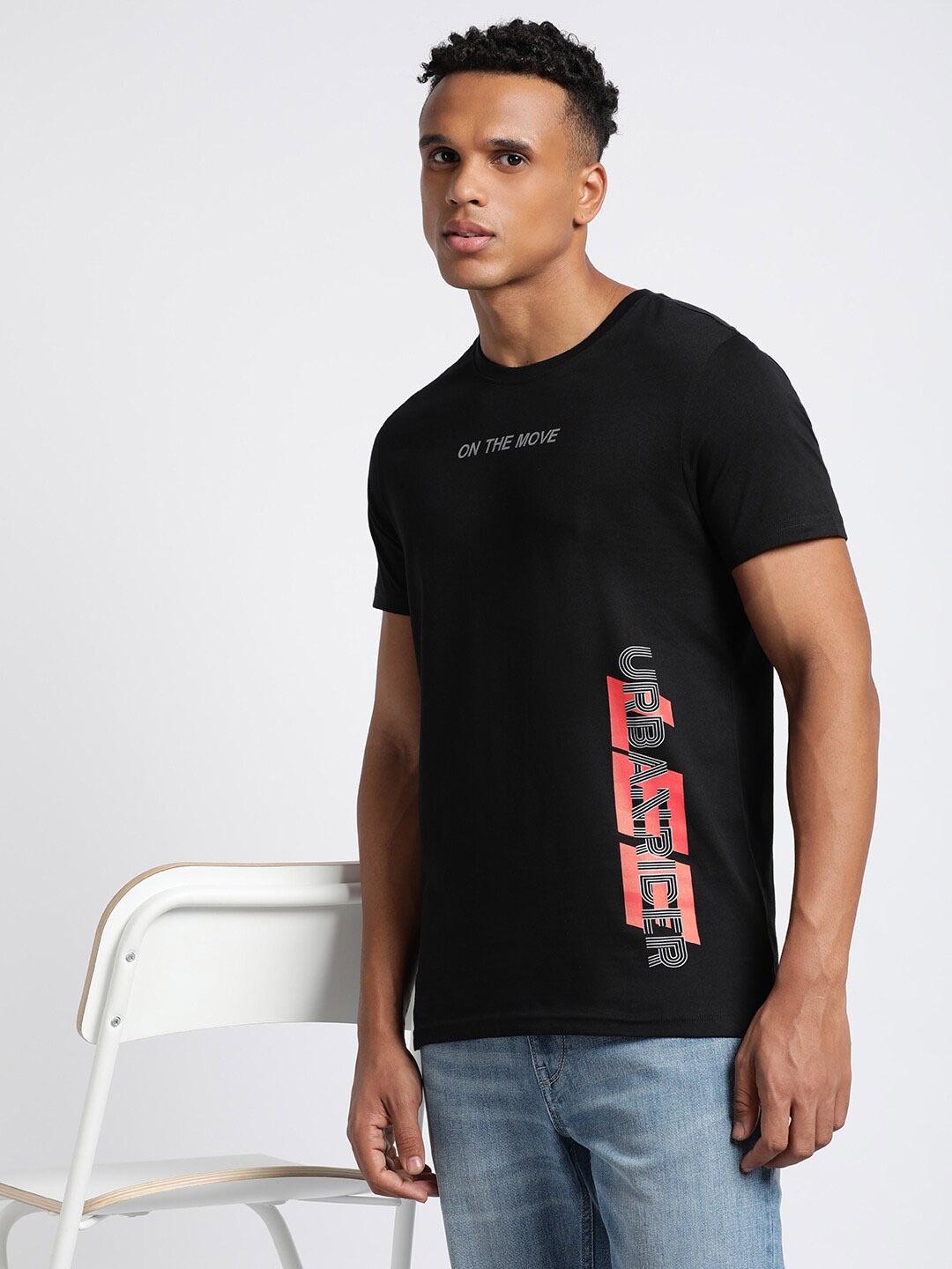 

Lee Typography Printed Cotton T-Shirt, Black