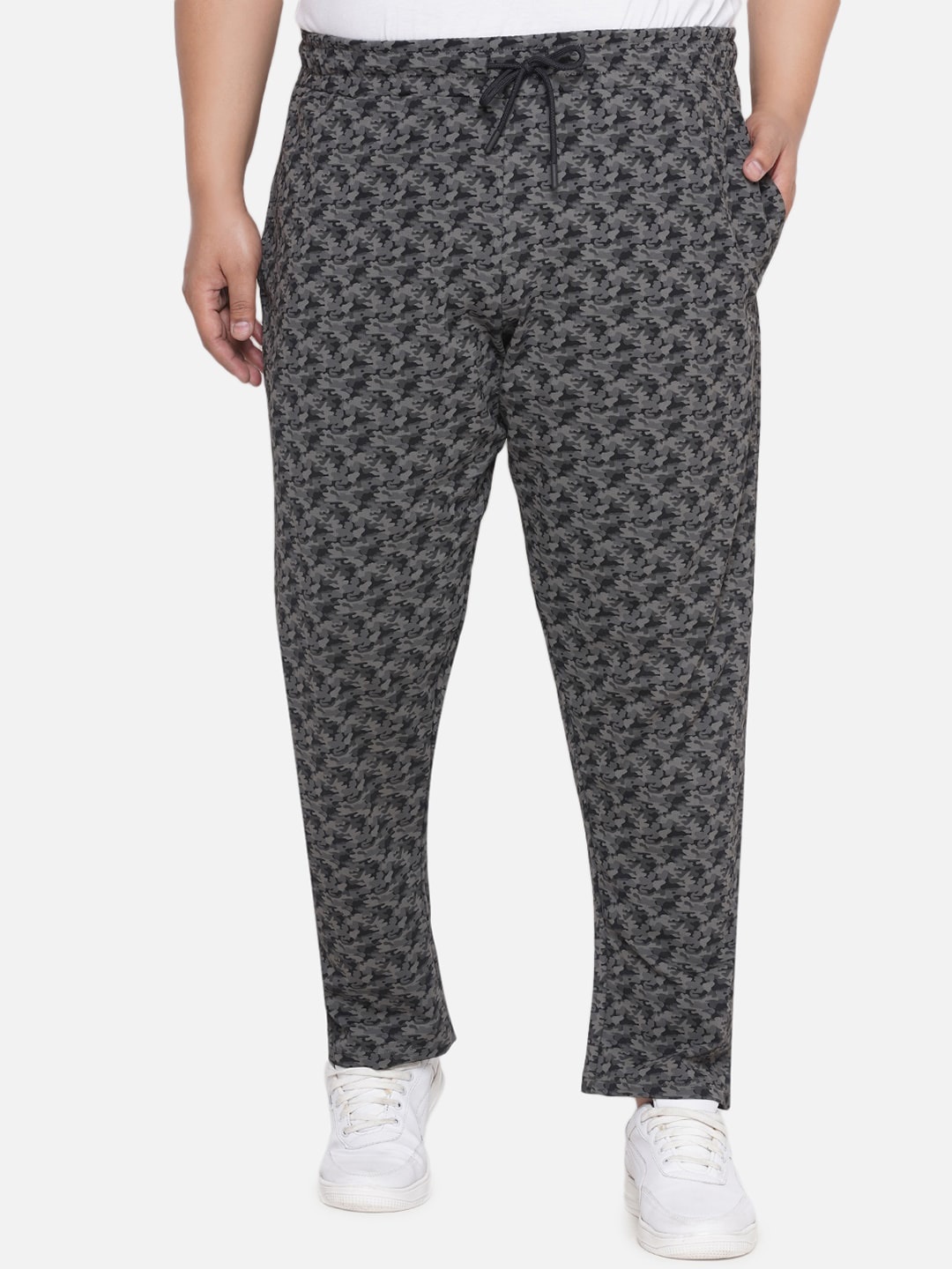 

Santonio Men Printed Pure Cotton Track Pants, Grey