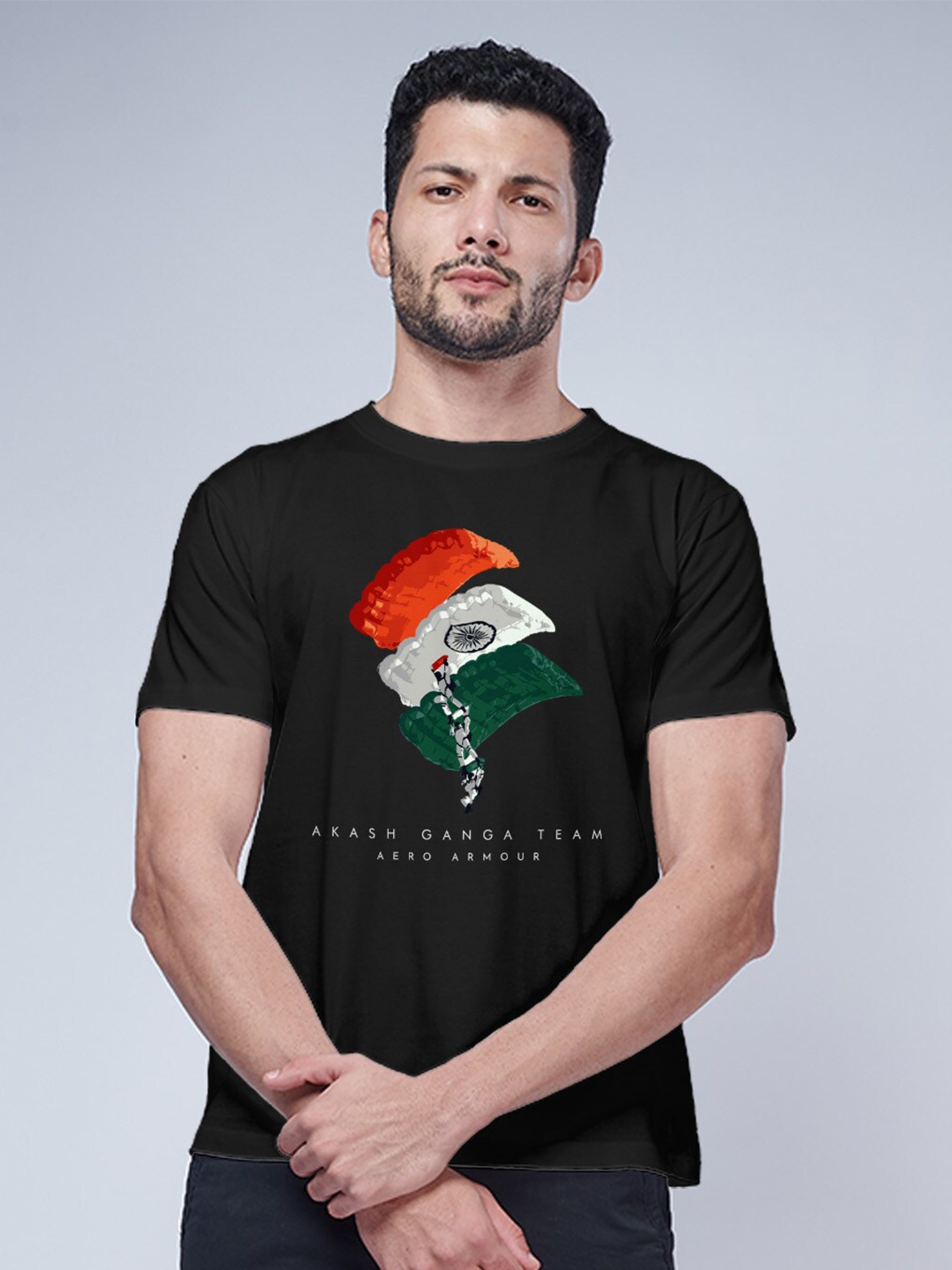 

Aero Armour Graphic Printed Pure Cotton T-Shirt, Black
