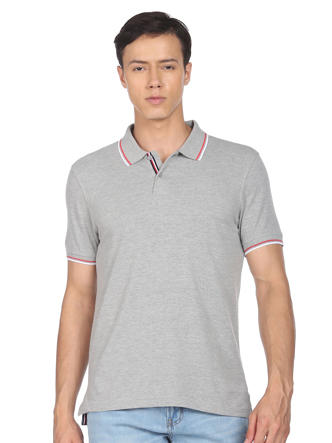

Arrow Sport Polo Collar T-shirt, Grey