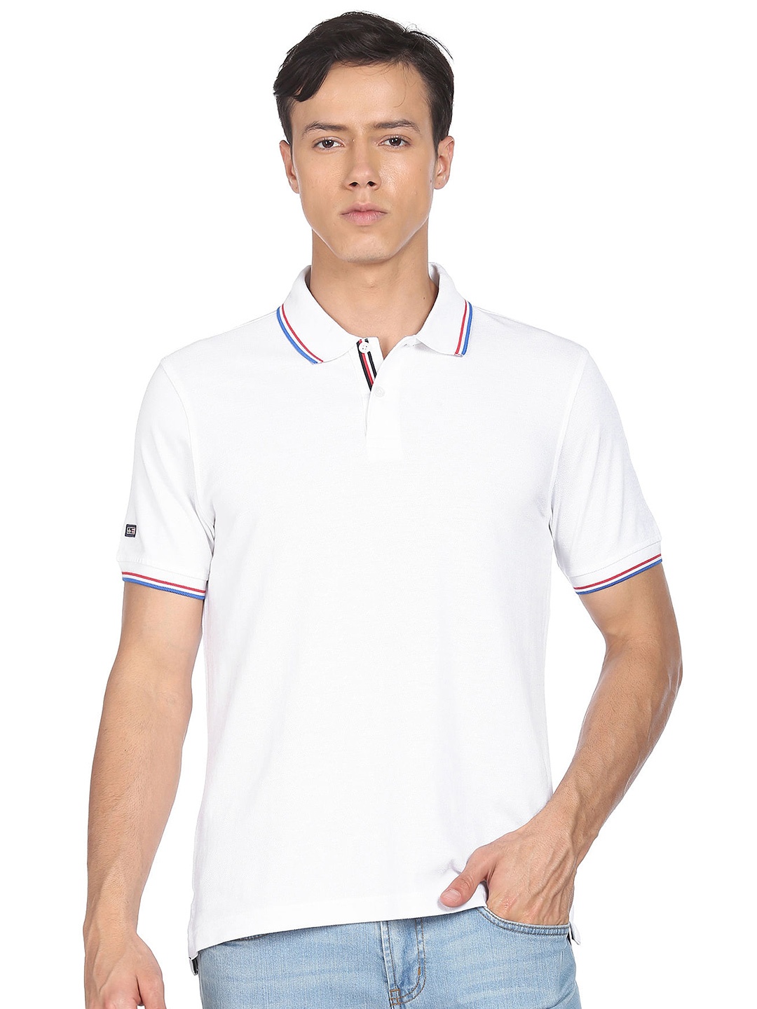 

Arrow Sport Polo Collar Pure Cotton T-shirt, White