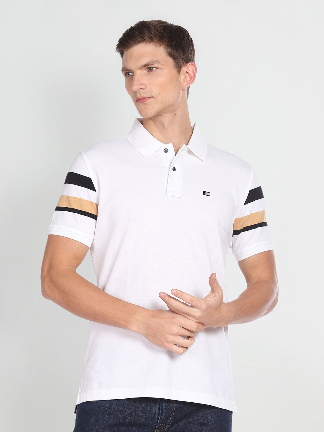 

Arrow Sport Polo Collar Pure Cotton T-shirt, White