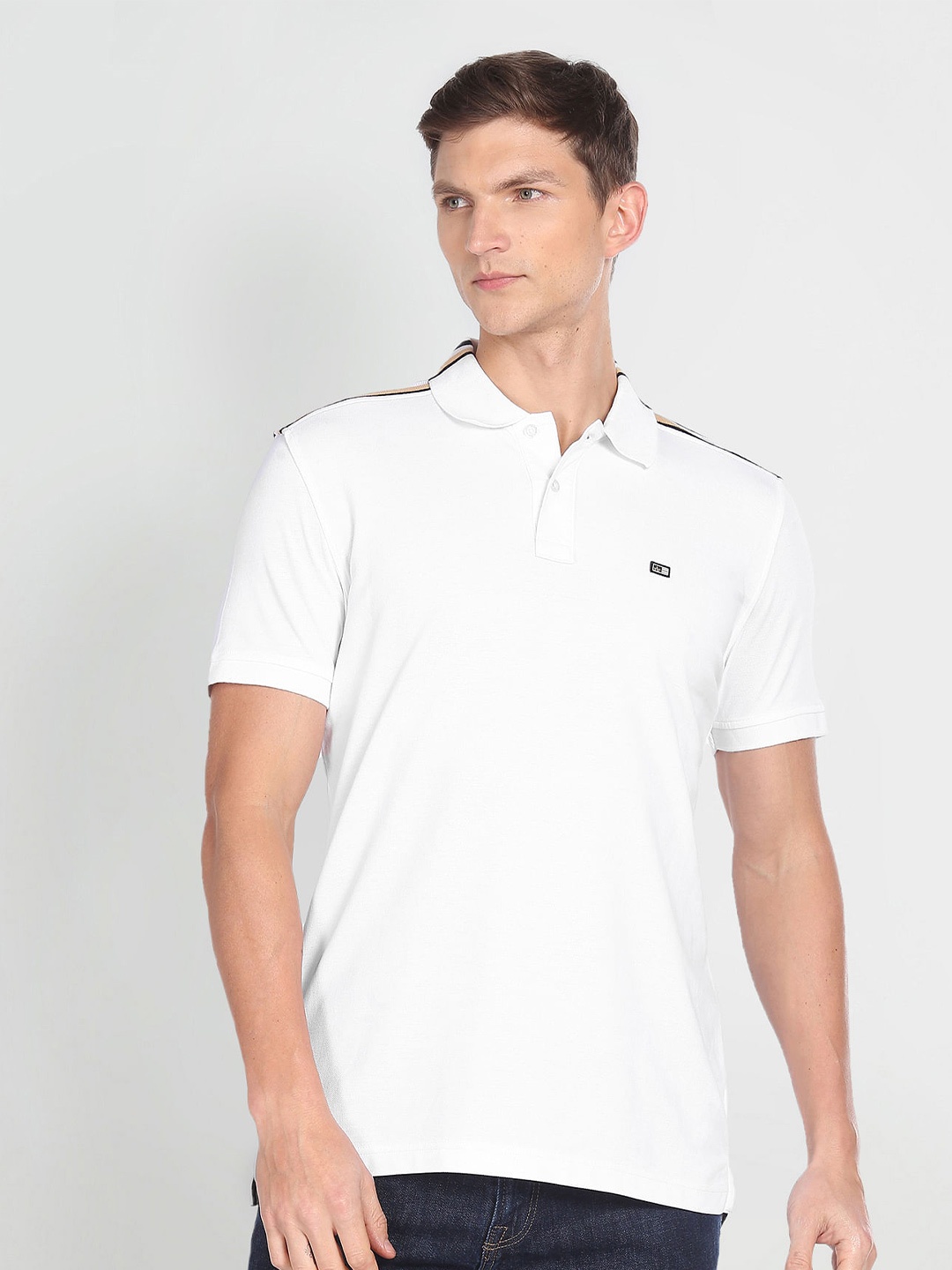 

Arrow Sport Polo Collar Pure Cotton T-shirt, White