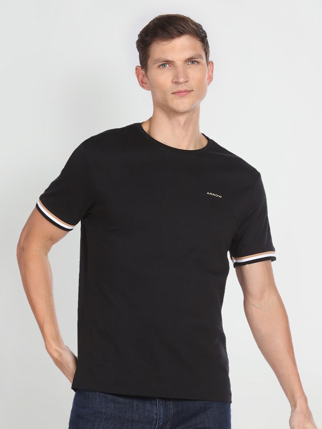 

Arrow Sport Regular Fit Pure Cotton T-shirt, Black