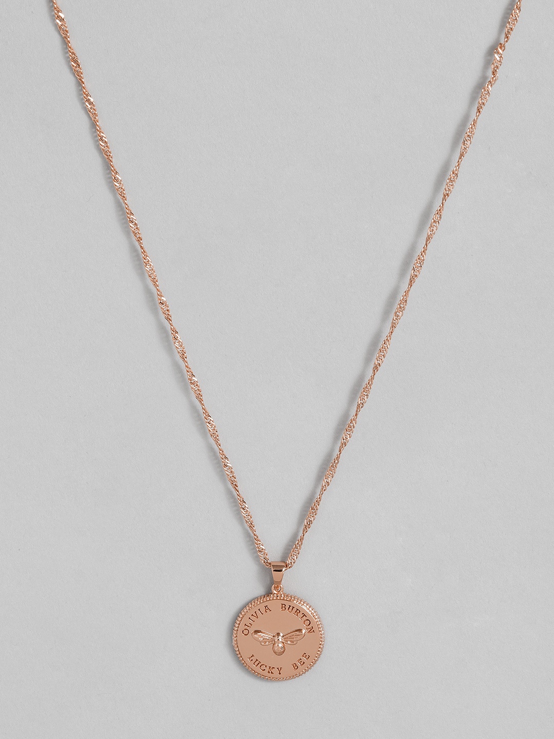 

OLIVIA BURTON LONDON Lucky Bee Pendant With Chain, Rose gold