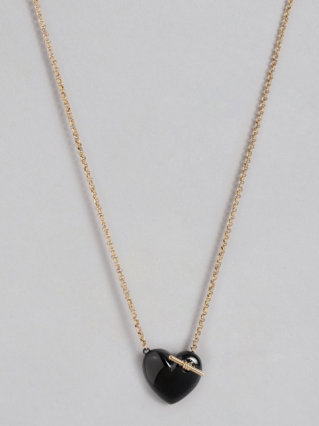 

OLIVIA BURTON LONDON Women Stainless Steel Knot Heart-Shaped Pendant Necklace, Gold