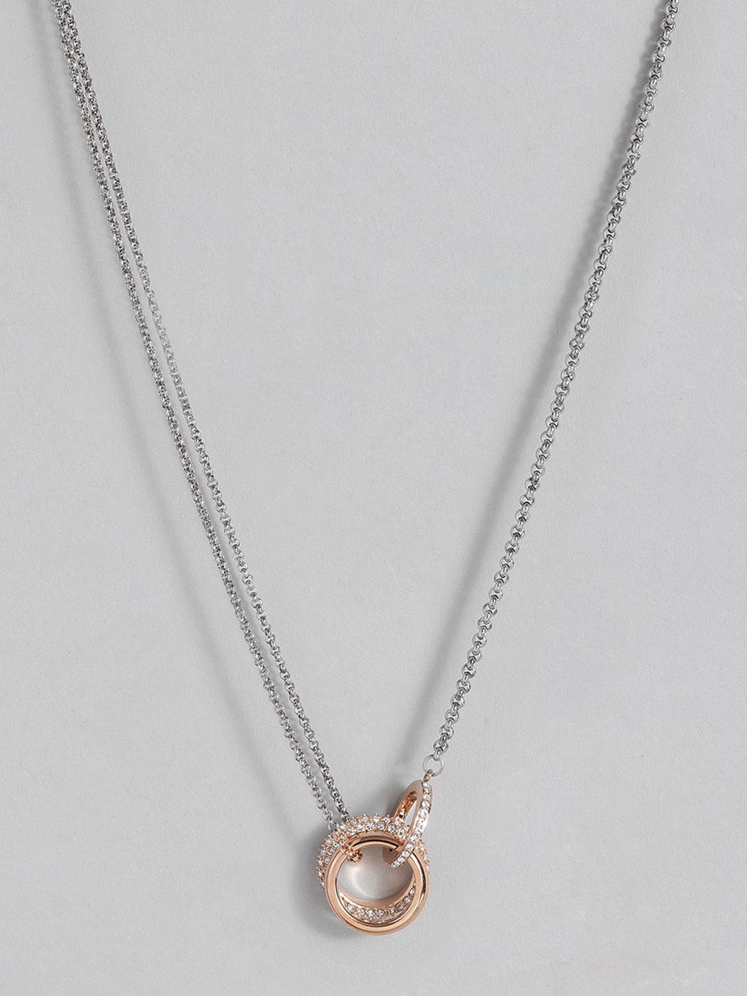 

OLIVIA BURTON LONDON Women Crystal Stainless Steel Necklace, Silver