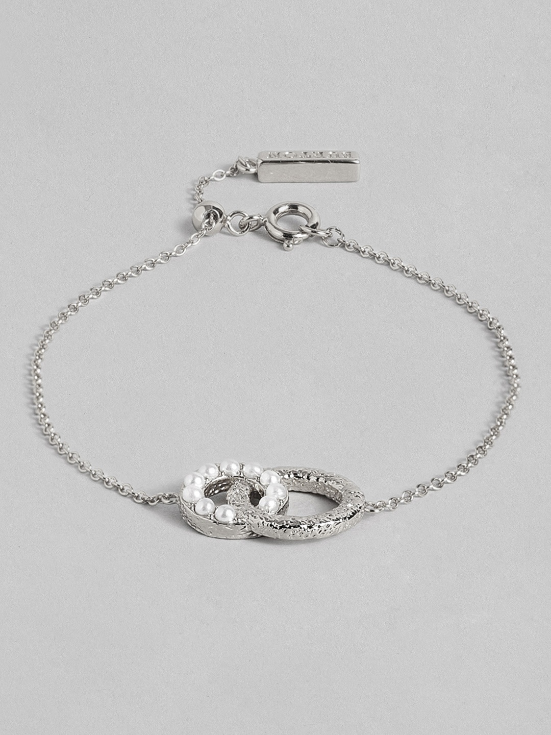 

OLIVIA BURTON LONDON Women Classic Pearl Charm Bracelet, Silver