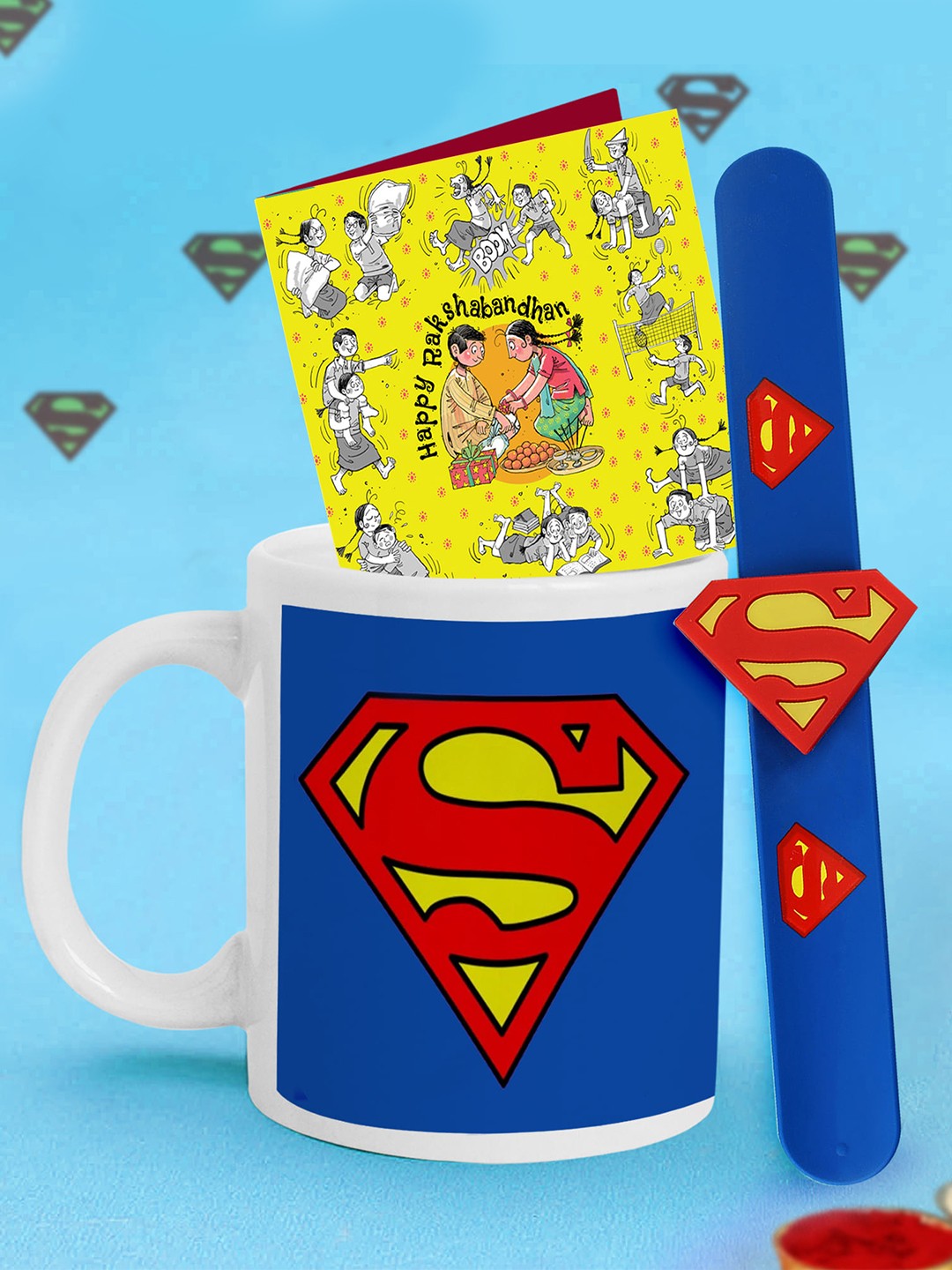 

TIED RIBBONS Kids Superman Logo Gift Set With Mug, Blue