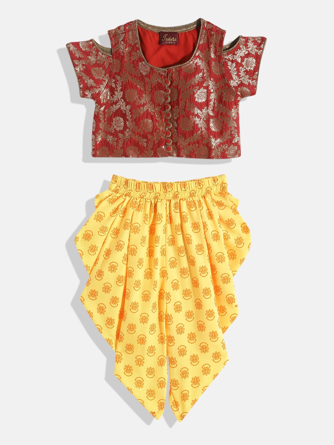 

Twisha Girls Top with Dhoti Pants, Maroon