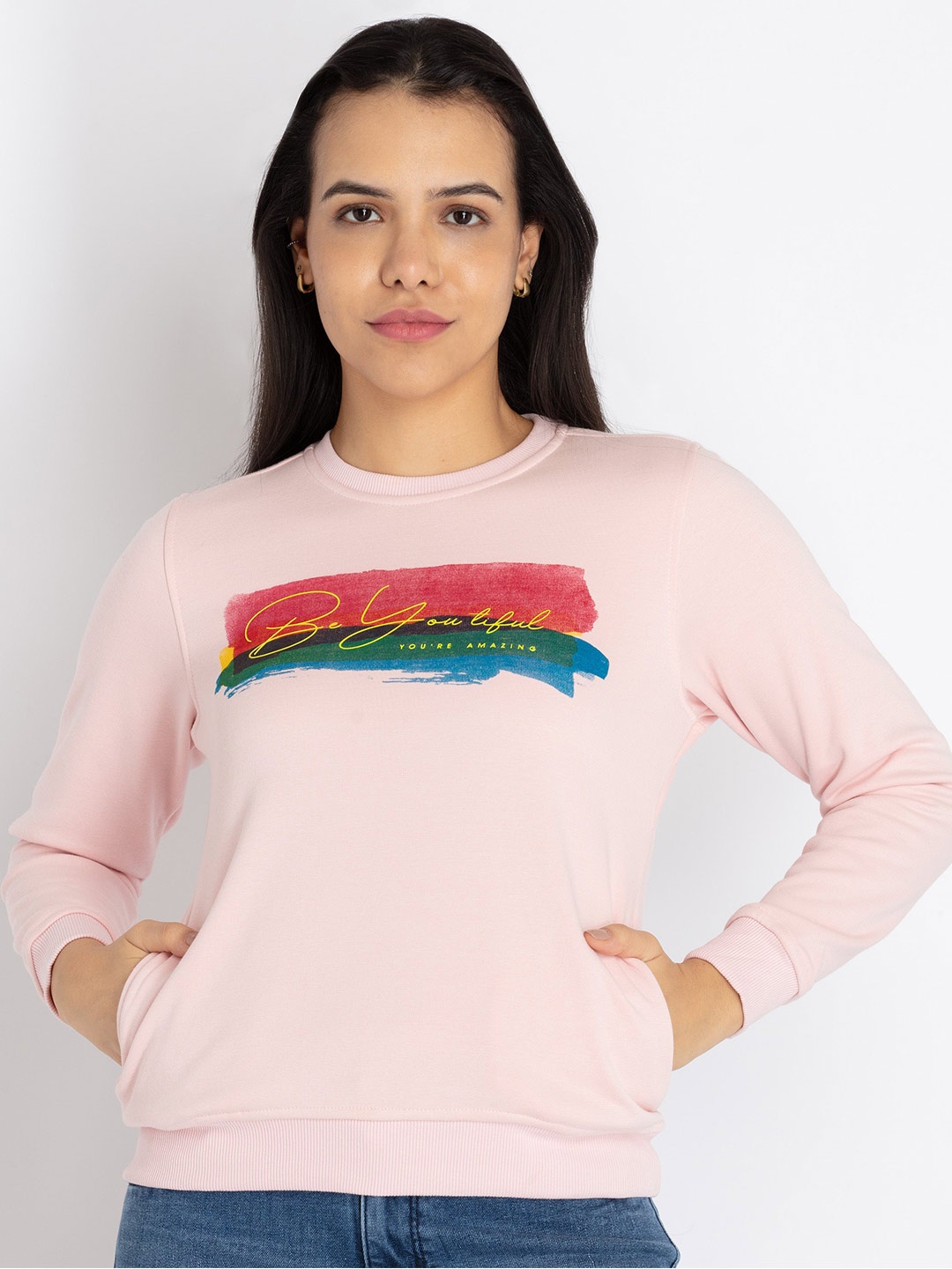 

Status Quo Typography Printed Sweatshirt, Pink