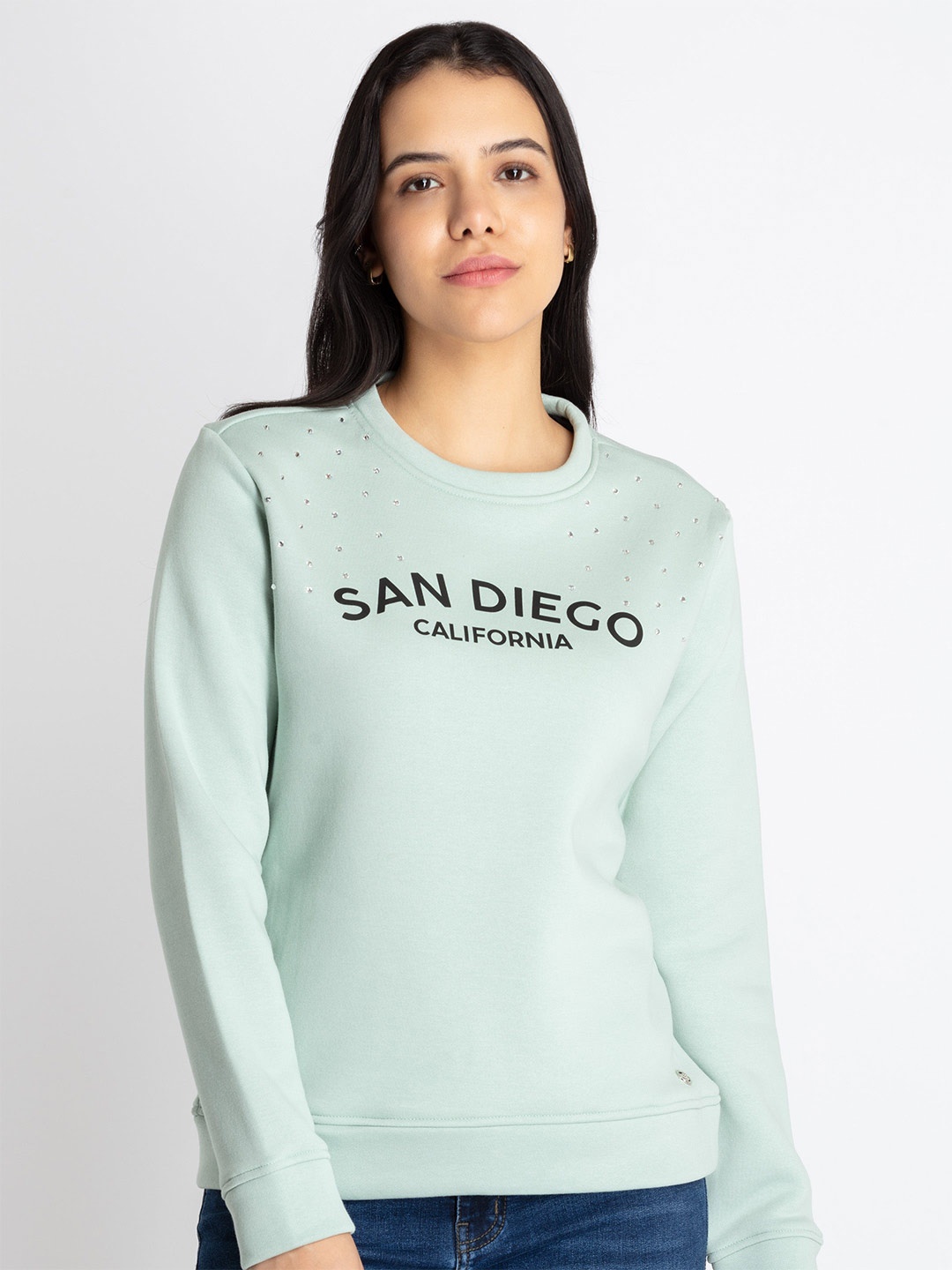 

Status Quo Typography Printed Sweatshirt, Green