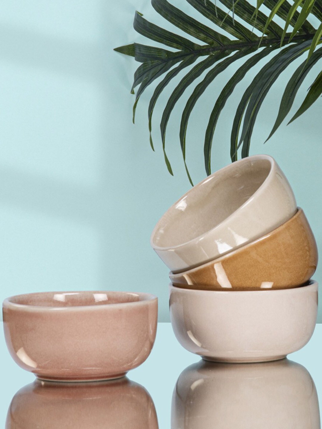 

Anko 4 Pieces Beige & Cream-Coloured Solid Stoneware Glossy Bowls