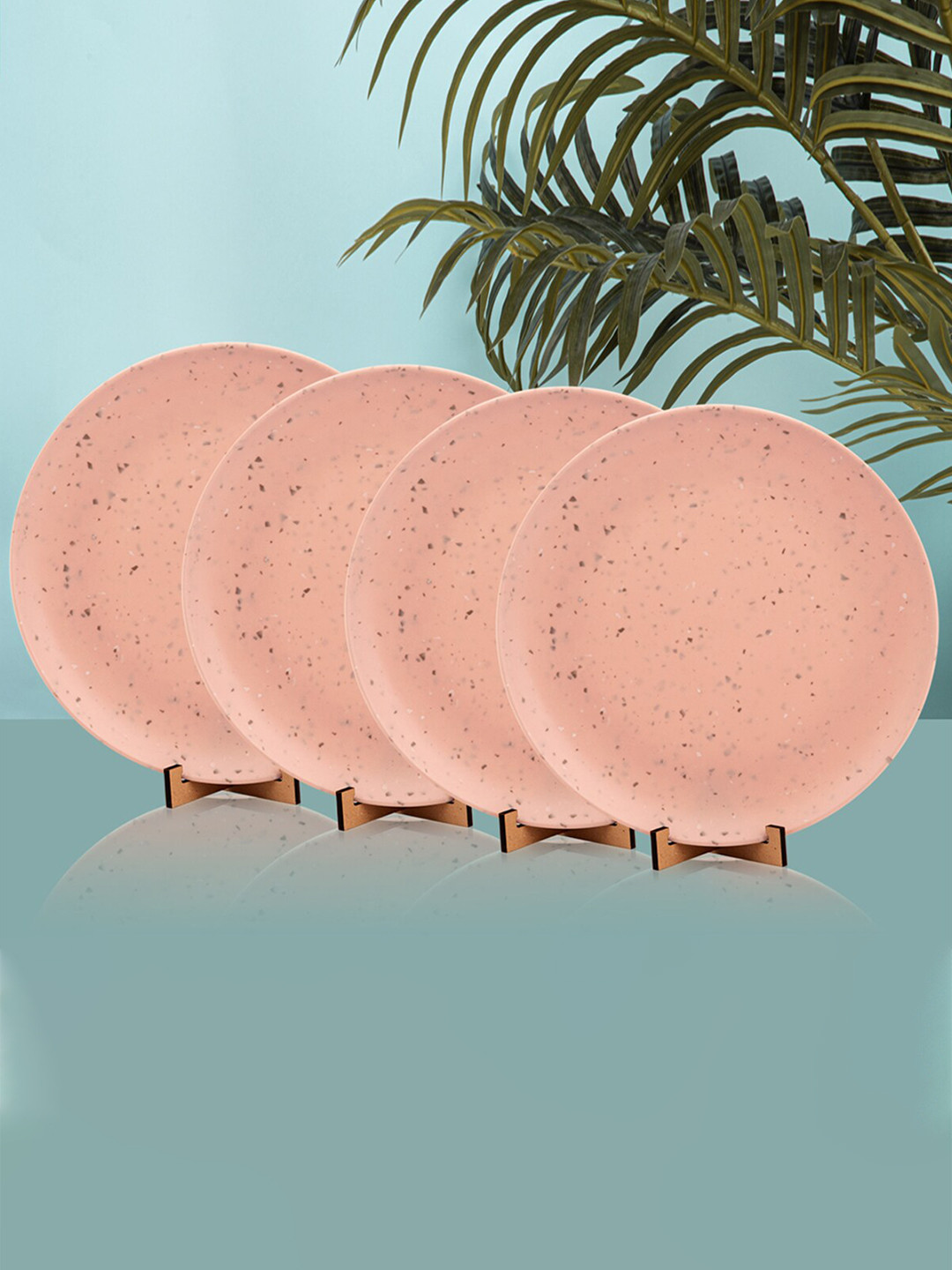 

Anko Peach 4 Pieces Printed Dishwasher Melamine Glossy Plates