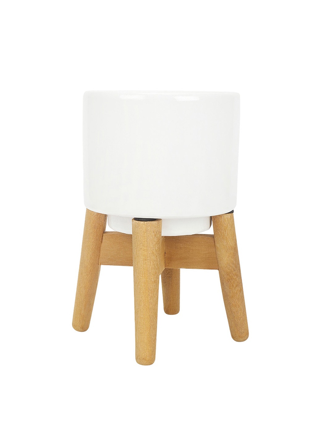 

Anko Brown & White Mini Pot With Stand